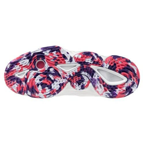 ミズノ ウエーブ モーメンタム 3 ホワイト バイオレットインディゴ レディース 2024