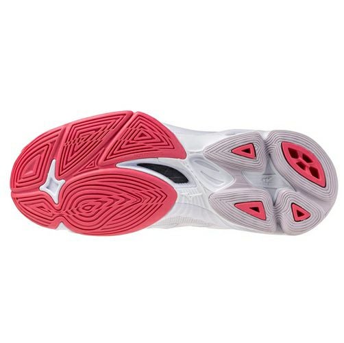 ミズノ ウエーブ ボルテージ 2 ミッドカット ホワイト カメリアレッド レディース 2025