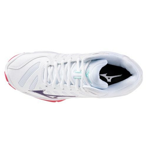 ミズノ ウエーブ ボルテージ 2 ミッドカット ホワイト カメリアレッド レディース 2025