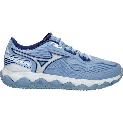 ミズノ ウエーブ エンフォース ツアー ２ クレーコート用 ベル・エアブルー ホワイト レディース 2025