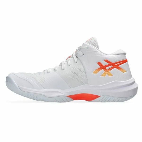 アシックス スカイ エリート FF 3 ミッドカット ホワイト ヴィヴィッドコーラル レディース 2025