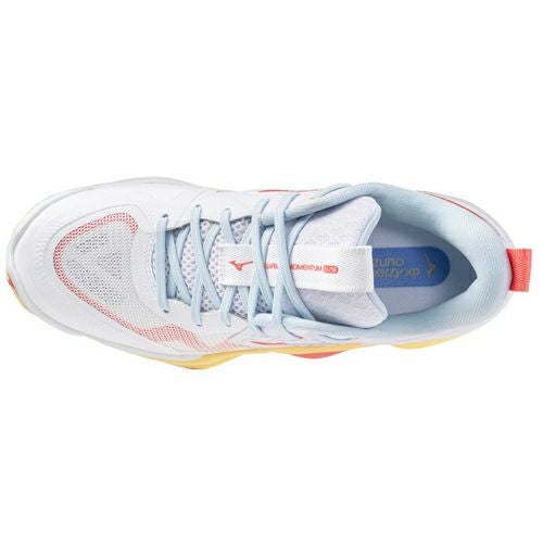 ミズノ ウエーブ モーメンタム エリート ホワイト カリプソコーラル レディース 2025