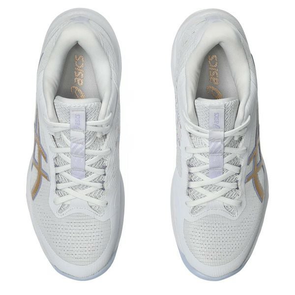 アシックス ネットバーナー バリスティック FF 4 ミッドカット ホワイト シャンパン レディース 2025