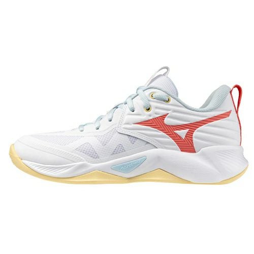 ミズノ ウエーブ モーメンタム プロ ホワイト カリプソコーラル レディース 2025