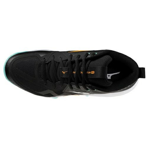 ミズノ ウエーブ モーメンタム プロ ミッドカット ブラック アイスグリーン 2025