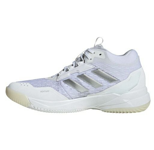 アディダス クレイジーフライト 6 ミッドカット フットウェアホワイト シルバーメタリック レディース 2025