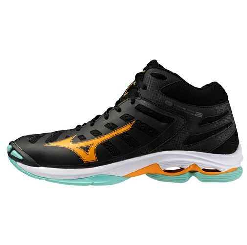 ミズノ ウエーブ ボルテージ 2 ミッドカット ブラック アイスグリーン 2025