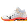 ミズノ ウエーブ ボルテージ 2 ミッドカット ホワイト フィアリーコーラル 2025