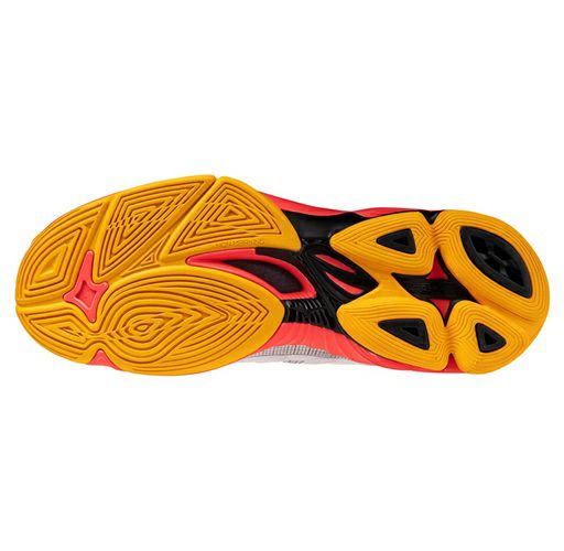 ミズノ ウエーブ ボルテージ 2 ミッドカット ホワイト フィアリーコーラル 2025