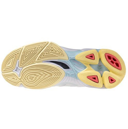 ミズノ ウエーブ ボルテージ 2 ミッドカット ホワイト カリプソコーラル レディース 2025