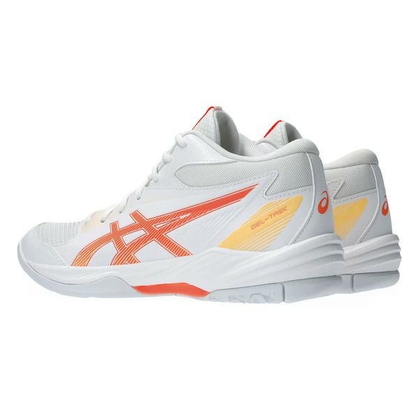 アシックス ゲルタスク 4 ミッドカット ホワイト ヴィヴィッドコーラル レディース 2025
