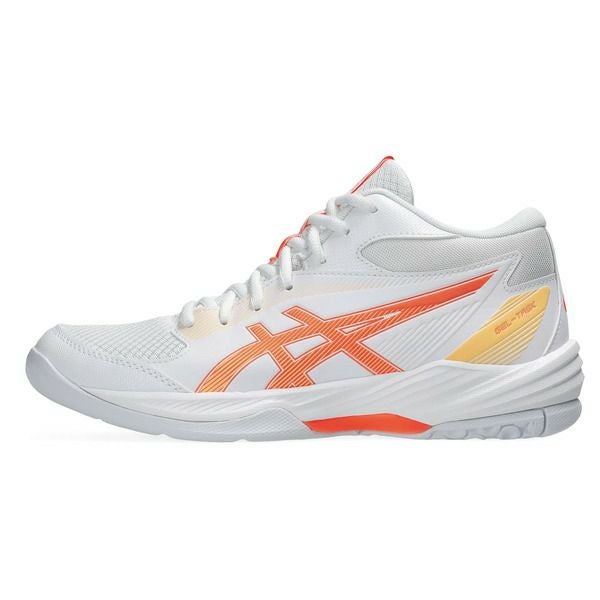 アシックス ゲルタスク 4 ミッドカット ホワイト ヴィヴィッドコーラル レディース 2025