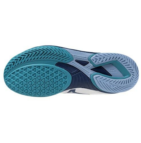 ミズノ ウェーブ ドライブ ネオ 4 ホワイト ベルウェザーブルー 2025