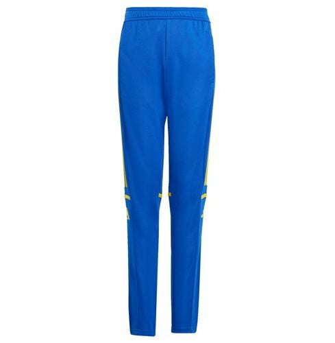 adidas トレーニングパンツ M 黒/黄色/青 アディカラー クラシックス+ ワイドレッグトラックパンツ ダークブルー
