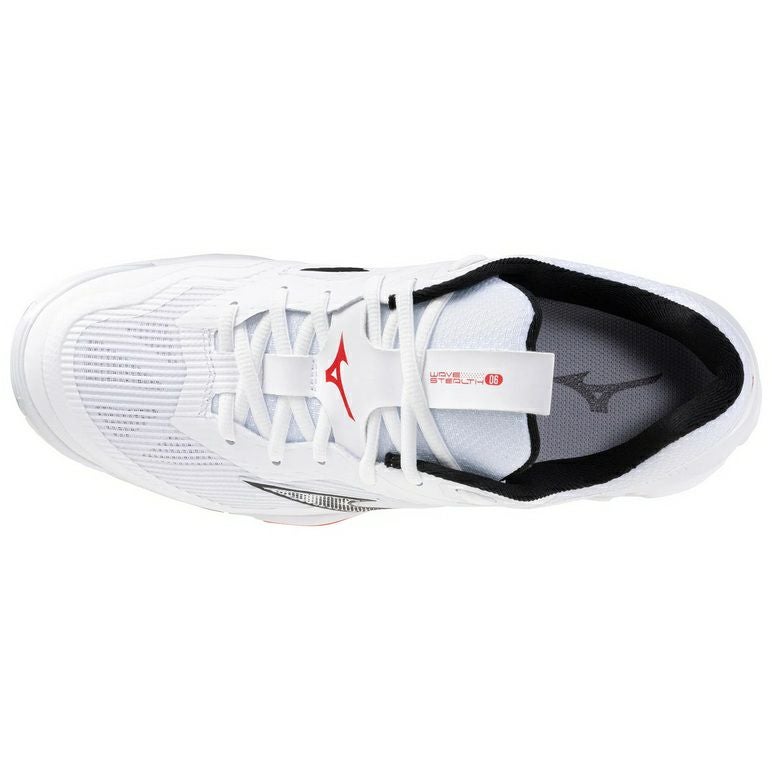 ミズノ ウエーブ ステルス 6 ホワイト ファイアリーレッド 2026