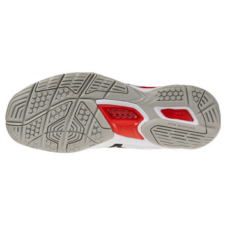 ミズノ ウエーブ ステルス 6 ホワイト ファイアリーレッド 2026