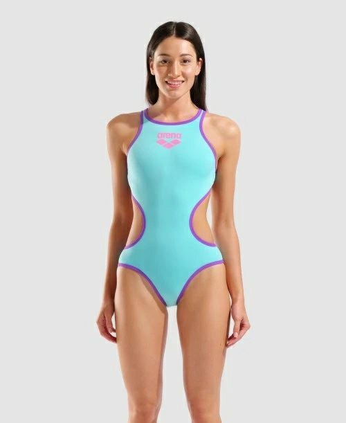 アリーナ ONE BIG LOGO ワンピーススイムスーツ ウォーター/パープル